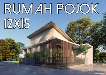 Desain Rumah Pojok 12x15 [kode 042]