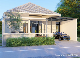 desain rumah 11x25m satu lantai [kode 039E]
