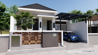 Desain Rumah 1 Lantai lahan 9x15m [kode 282z]