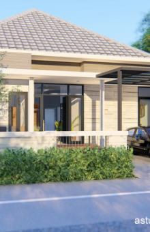 desain rumah 11x25m satu lantai [kode 039E]