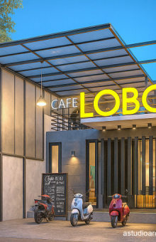 Desain Rumah dengan Resto / Cafe diatasnya! 7x26m [kode 040]
