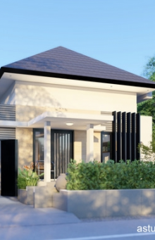 DESAIN RUMAH LAHAN 10x20m dengan 3 Kamar dan Musholla [Kode 076C]