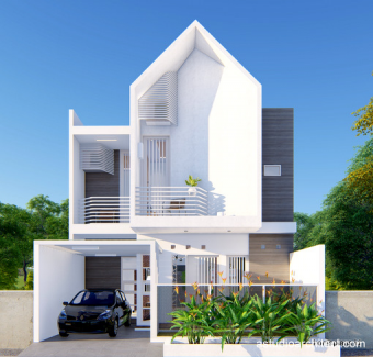 Desain Rumah Scandinavia 8x12m Efektif banget 4 kamar [kode 061B Flip]