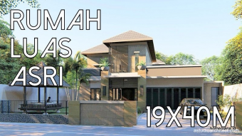 Desain Rumah yang Luas dan Asri di lahan 19x40m2 [kode 165]