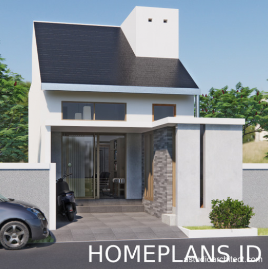 [kode 010D] lahan 5x12m - Desain Rumah 1 lantai! Soalnya solusi ruangnya asyik 