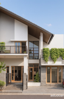 [kode 036D] Rumah Modern Tropis Super Nyaman! Lahan 10x16 Meter dengan Balkon Luas & Ruang Kerja