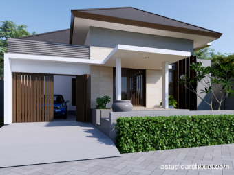 [kode 076F] Estetik Banget Sih Ini. Desain Rumah 1 Lantai 3+1 kamar