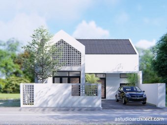 RUMAH 1 LANTAI Scandinavia Dinding Putih 10x15m2 [kode 256]