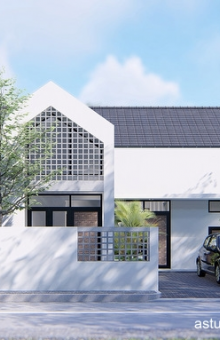 RUMAH 1 LANTAI Scandinavia Dinding Putih 10x15m2 [kode 256]